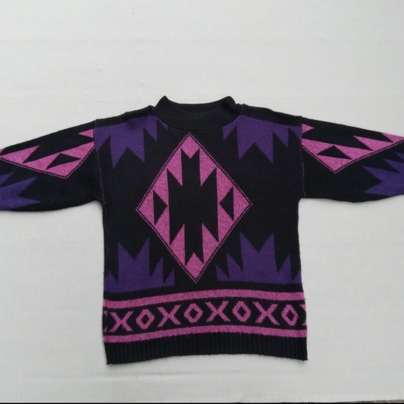 Vintage Black Aztec Sweater - Picture 2 of 7